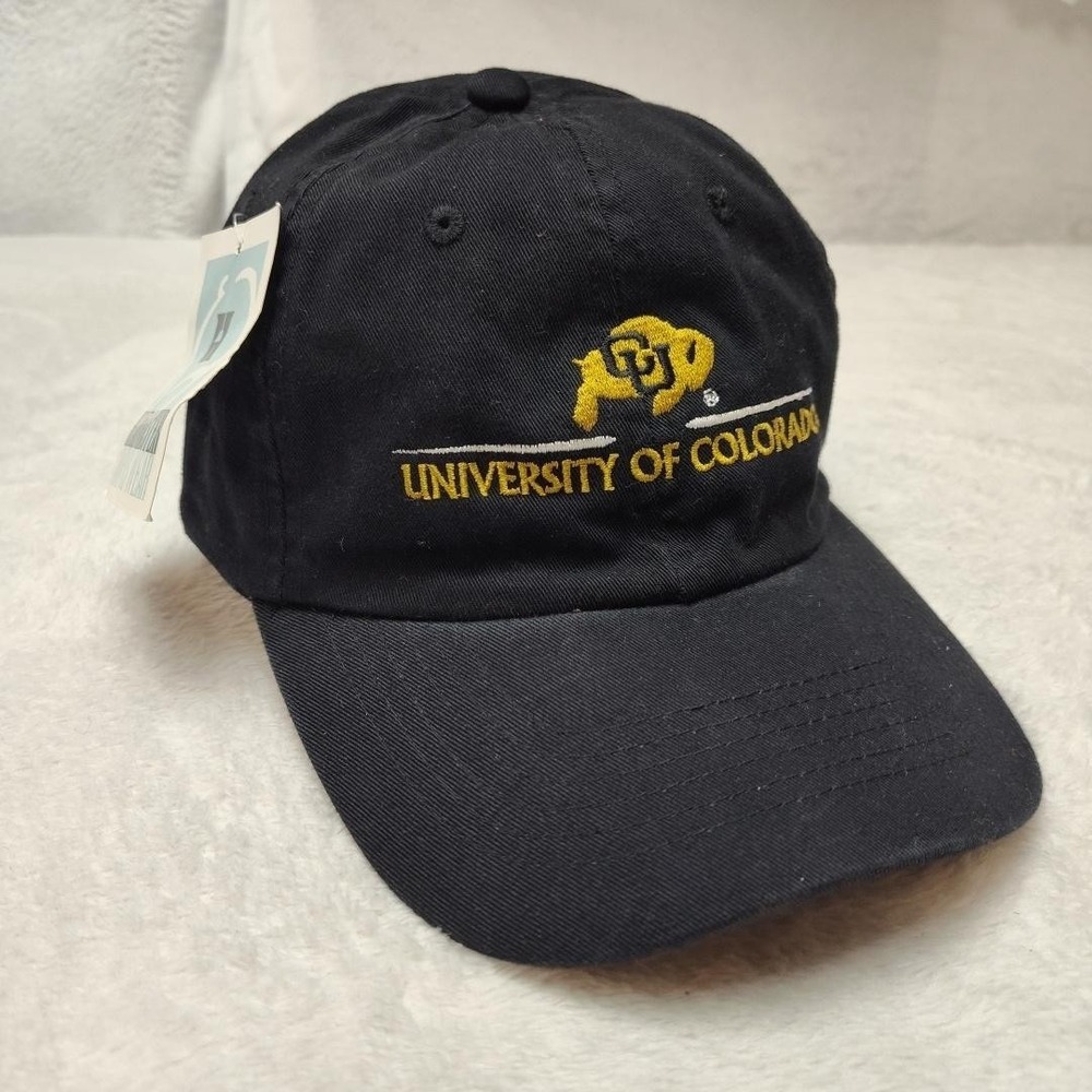 University Of Colorado Hat Cap Strap Back One Size Black NCAA Headmaster